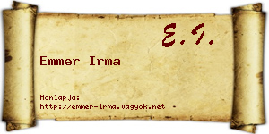 Emmer Irma névjegykártya